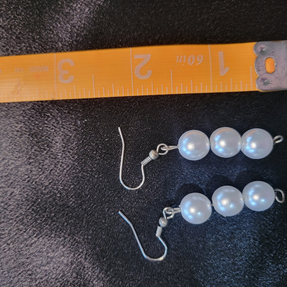 Elegant Silver Pearl Drop Earrings